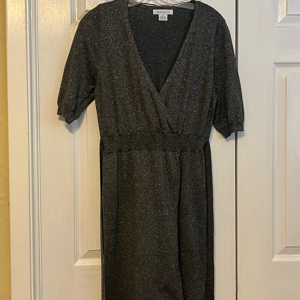 Liz Claiborne Grey glitter sweater dress